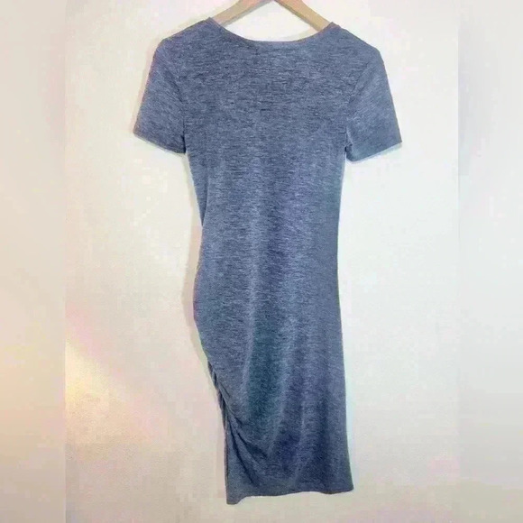 Treasure & Bond Side Ruched Body-Con Dress in Heathered Navy Blue Size XS - Picture 7 of 12